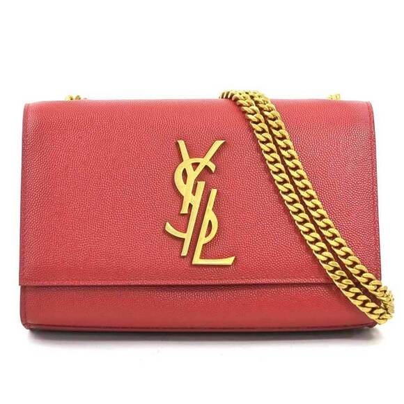 SAINT LAURENT Red Leather Shoulder Bag - Picture 1 of 5